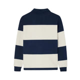 Silbon - FW263021102122 - Sudadera 100% algodón azul marino de rayas con cuello polo - Niño