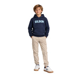 Silbon - FW263021102127 - Sudadera 100% algodón azul marino tipo canguro con capucha - Niño