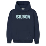 Silbon - FW263021102127 - Sudadera 100% algodón azul marino tipo canguro con capucha - Niño