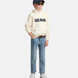 Silbon - FW263021107128 - Sudadera 100% algodón color crema tipo canguro con capucha - Niño