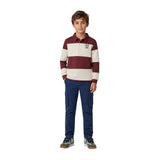 Silbon - FW263021117121 - Sudadera 100% algodón burdeos de rayas con cuello polo - Niño