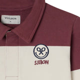 Silbon - FW263021117121 - Sudadera 100% algodón burdeos de rayas con cuello polo - Niño
