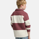 Silbon - FW263021117121 - Sudadera 100% algodón burdeos de rayas con cuello polo - Niño