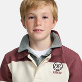 Silbon - FW263021117121 - Sudadera 100% algodón burdeos de rayas con cuello polo - Niño