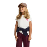 Silbon - FW264070401254 - Camiseta 100% algodón blanco de manga corta con dibujo en la espalda - Niña