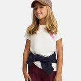 Silbon - FW264070401254 - Camiseta 100% algodón blanco de manga corta con dibujo en la espalda - Niña