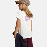 Silbon - FW264070401254 - Camiseta 100% algodón blanco de manga corta con dibujo en la espalda - Niña