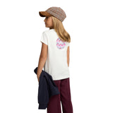 Silbon - FW264070401254 - Camiseta 100% algodón blanco de manga corta con dibujo en la espalda - Niña
