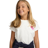 Silbon - FW264070401254 - Camiseta 100% algodón blanco de manga corta con dibujo en la espalda - Niña