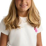 Silbon - FW264070401254 - Camiseta 100% algodón blanco de manga corta con dibujo en la espalda - Niña