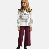 Silbon - FW264070418249 - Camiseta de manga larga con cuello bobo y estampado de rayas - Niña