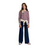 Silbon - FW264070418253 - Camiseta granate de manga larga con estampado de rayas - Niña