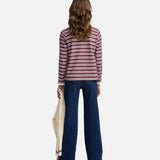 Silbon - FW264070418253 - Camiseta granate de manga larga con estampado de rayas - Niña