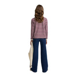 Silbon - FW264070418253 - Camiseta granate de manga larga con estampado de rayas - Niña