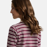 Silbon - FW264070418253 - Camiseta granate de manga larga con estampado de rayas - Niña