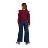 Silbon - FW264070808276 - Jersey granate de lana y mohair con volante en los hombros - Niña