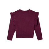 Silbon - FW264070808276 - Jersey granate de lana y mohair con volante en los hombros - Niña