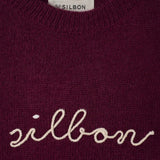 Silbon - FW264070808276 - Jersey granate de lana y mohair con volante en los hombros - Niña