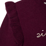 Silbon - FW264070808276 - Jersey granate de lana y mohair con volante en los hombros - Niña