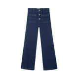 Silbon - FW264070902265 - Pantalones vaqueros anchos azul marino con elastano y de talle alto - Niña