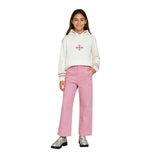 Silbon - FW264071101279 - Sudadera color crudo con capucha y bordados - Niña