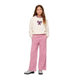 Silbon - FW264071103287 - Sudadera 100% algodón color crudo con capucha y bordado delantero - Niña