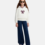 Silbon - FW264071103287 - Sudadera 100% algodón color crudo con capucha y bordado delantero - Niña