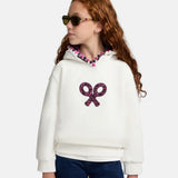 Silbon - FW264071103287 - Sudadera 100% algodón color crudo con capucha y bordado delantero - Niña
