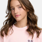 Silbon - FW264071108284 - Sudadera rosa 100% algodón con acabados acanalados - Niña