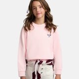 Silbon - FW264071108284 - Sudadera rosa 100% algodón con acabados acanalados - Niña