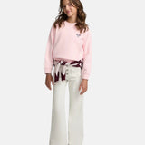 Silbon - FW264071108284 - Sudadera rosa 100% algodón con acabados acanalados - Niña