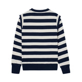 Silbon - FW264071118350 - Sudadera 100% algodón de rayas azul marino y crudo con acabados de canalé - Niña