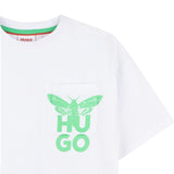Hugo - G00340_10P - Camiseta de manga corta 100% algodón con cuello redondo acanalado - Niño