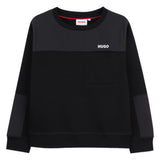 Hugo - G00449_09B – Sudadera de cuello redondo acanalado – Unisex niños