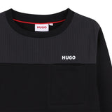 Hugo - G00449_09B – Sudadera de cuello redondo acanalado – Unisex niños