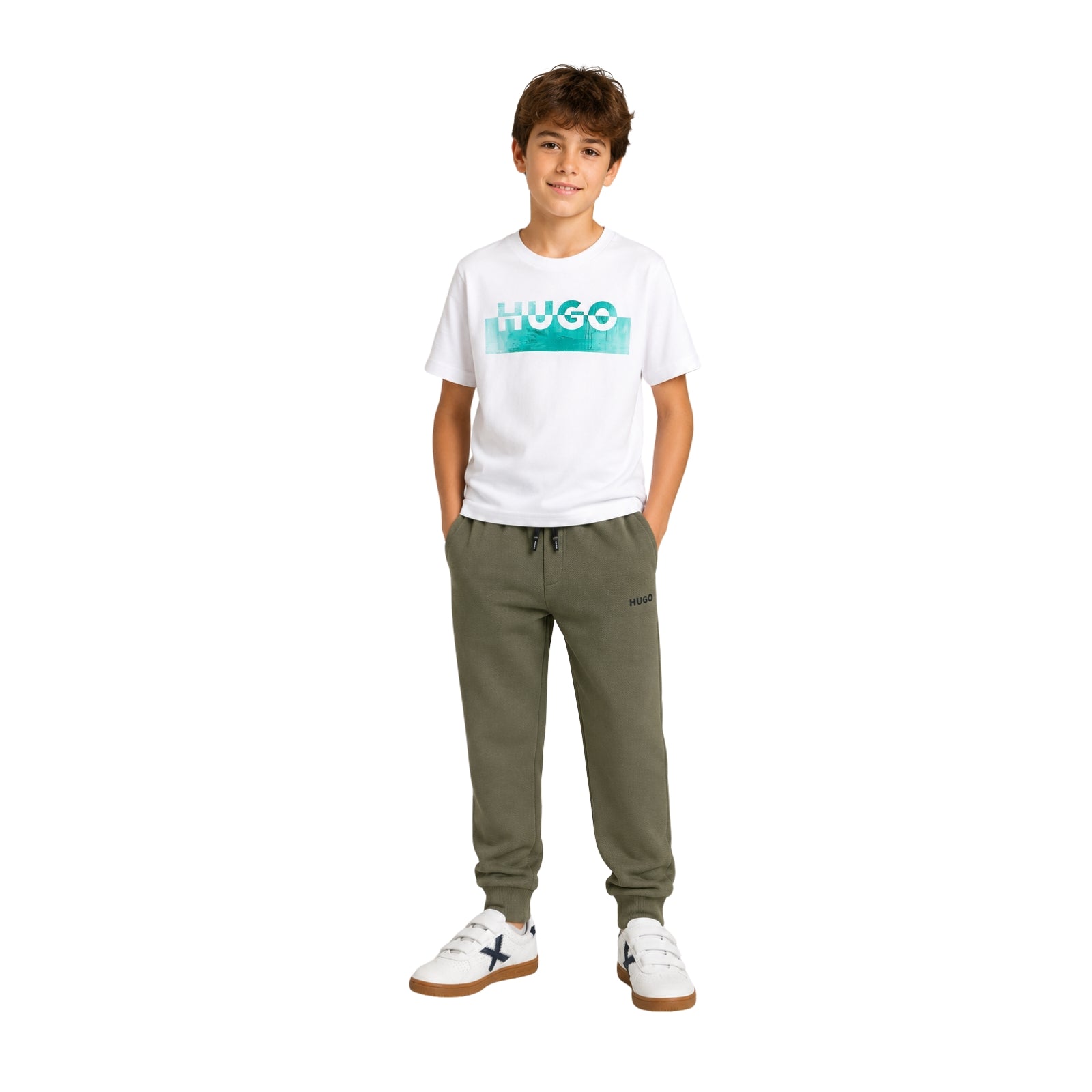 Pantalón de chándal verde para niño HUGO – Comodidad y estilo Konestilochic