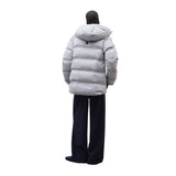 Ecoalf - Mia GAJKMIA0J0198-604 - Abrigo gris claro con capucha ajustable y bolsillos - Mujer