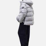 Ecoalf - Mia GAJKMIA0J0198-604 - Abrigo gris claro con capucha ajustable y bolsillos - Mujer