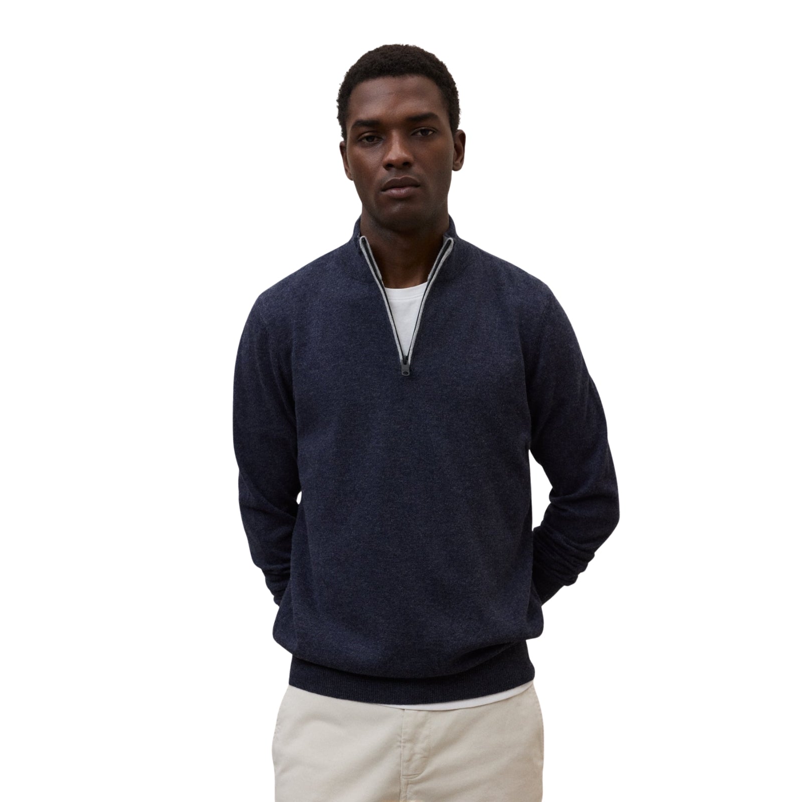 Jersey azul marino Ecoalf Larch de lana reciclada para hombre Konestilochic
