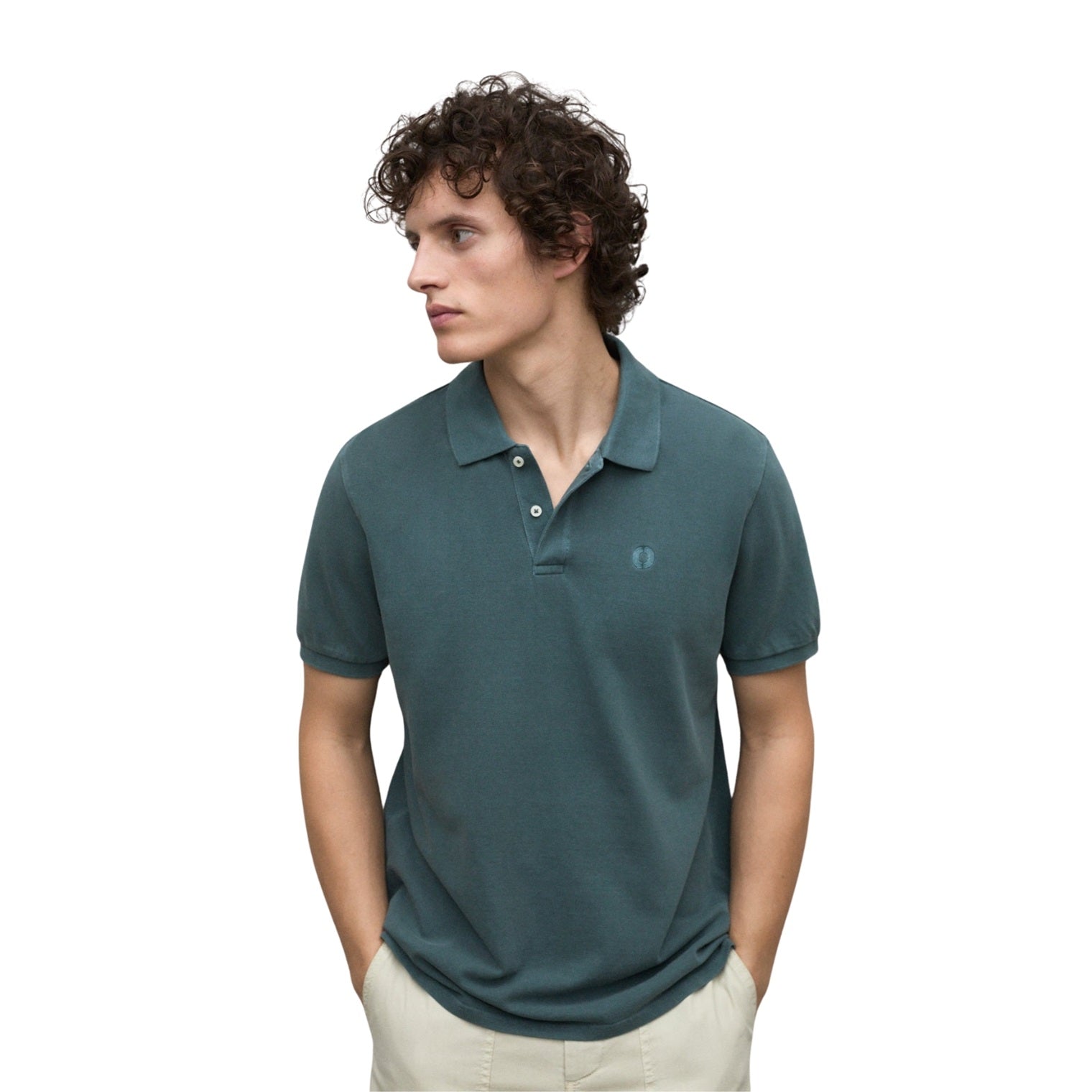 Polo verde de manga corta Ecoalf 100% algodón reciclado - Hombre