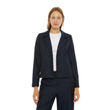 System Action - I24AMO06_8 - Americana corta azul marino con raya diplomática y cuello de solapa - Mujer