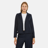 System Action - I24AMO06_8 - Americana corta azul marino con raya diplomática y cuello de solapa - Mujer