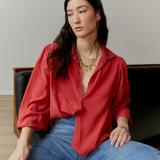 System Action - I24CA808_36 - Camisa de manga larga con efecto lavado 100% viscosa - Mujer