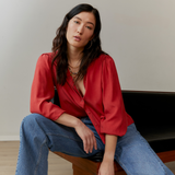 System Action - I24CA808_36 - Camisa de manga larga con efecto lavado 100% viscosa - Mujer