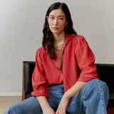 System Action - I24CA808_36 - Camisa de manga larga con efecto lavado 100% viscosa - Mujer