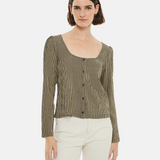 System Action - I24CA906_40 - Camisa de cuadros vichy de manga larga y escote cuadrado - Mujer