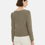 System Action - I24CA906_40 - Camisa de cuadros vichy de manga larga y escote cuadrado - Mujer