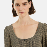 System Action - I24CA906_40 - Camisa de cuadros vichy de manga larga y escote cuadrado - Mujer