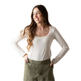System Action - I24CT918_2 - Camiseta básica ajustada de bambú con escote cuadrado - Mujer