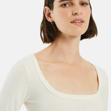 System Action - I24CT918_2 - Camiseta básica ajustada de bambú con escote cuadrado - Mujer